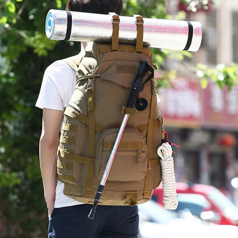 60L Outdoor Waterproof Military Backpack